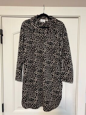 Vintage Leopard Print Velour House Dress in Large